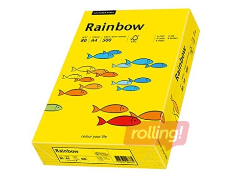 Papīrs Rainbow 18, A4, spilgti dzeltens, 160g/m², 250 loksnes