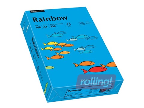 Papīrs Rainbow 88, A4, 160g/m2, spilgti zils, 250 loksnes