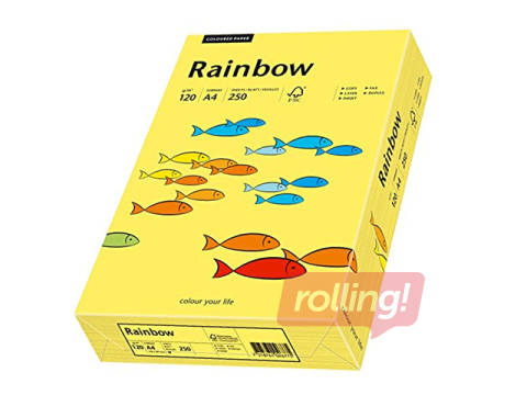Papīrs Rainbow 16, dzeltens, A4, 160g/m², 250 loksnes