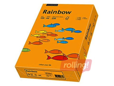 Papīrs Rainbow 24, A4, oranžs, 160g/m², 250 loksnes