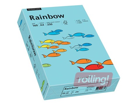 Papīrs Rainbow 84, A4, 160 g/m2, 250 loksnes, debess zils