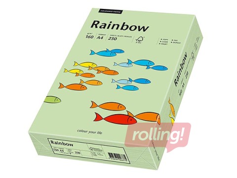 Papīrs Rainbow 72, A4, gaiši zaļš, 160g/m², 250 loksnes