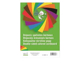 Kartons divpusējs, A4, 190 g/m2, 16 loksnes, dažādas krāsas