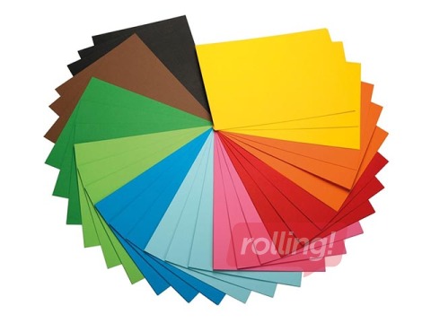 Kartons divpusējs Happy Color, A4, 170g/m², 100 loksnes, dažādas krāsas
