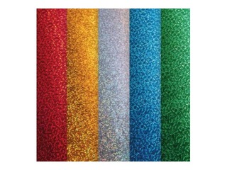 Kartons ar hologrāfisku spīdumu, vienpusējs, A4, dažādas krāsas, 15 loksnes