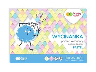 Aplikāciju papīrs glancēts Happy Color, A5, vienpusīgs, pasteļkrāsās, 10 lapas