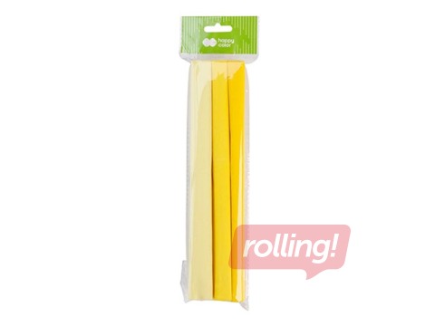 Kreppapīrs Happy Color, 25x200cm, dzeltenas krāsas, 3 ruļļi