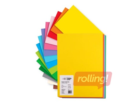 Aplikāciju papīrs Happy Color, A4, divpusīgs, dažādās krāsās, 200 lapas