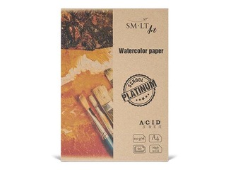 Akvareļu papīrs mapē, SM·LT, A4, 220 g/m2, 20 loksnes