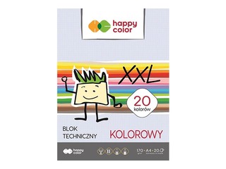 Kartons Happy Color, A4, 170g/m², 20 krāsainas loksnes