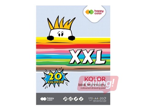 Kartons Happy Color,  A3, 170g/m², 20 krāsainas loksnes