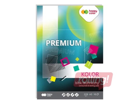 Kartons Happy Color, A3, 220g/m², 10 krāsainas loksnes