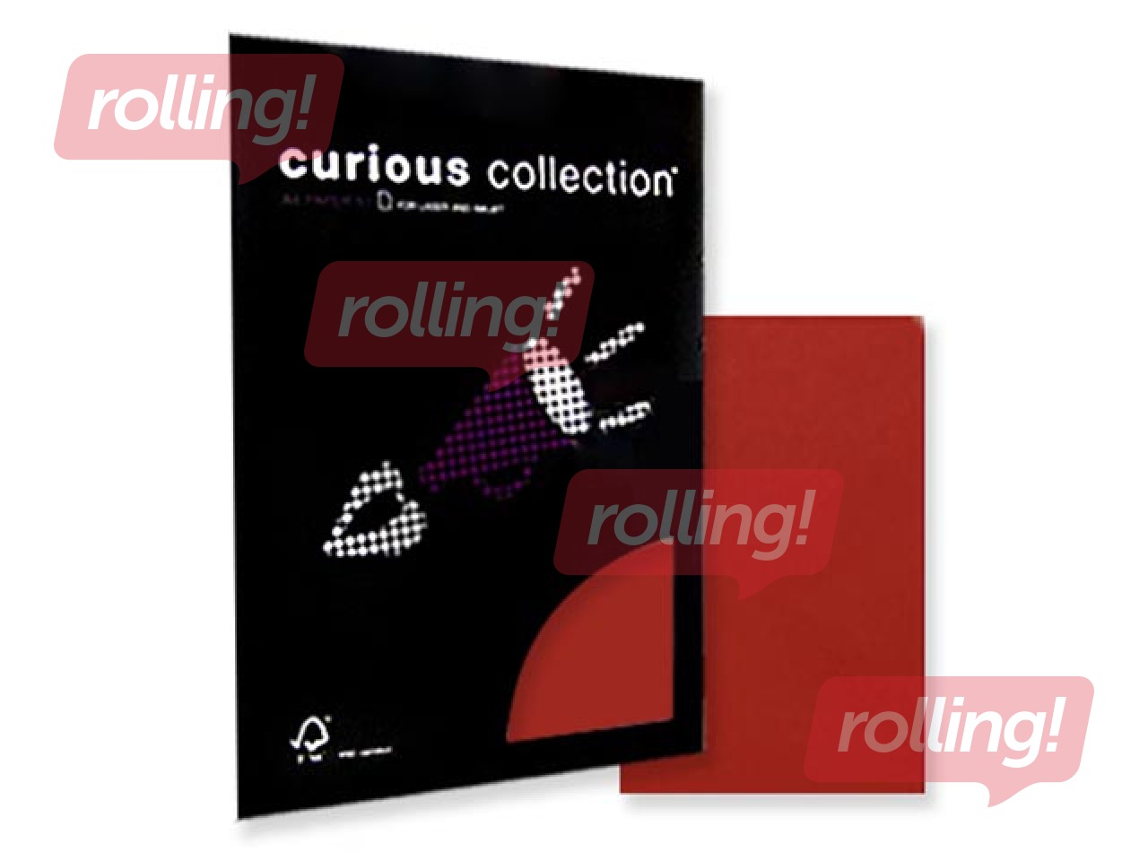 Papīrs Curious Translucents A4, 100 g/m2, 50 loksnes, tumši sarkans