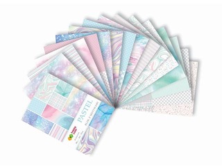 Dizaina papīrs ar motīvu Pastel, A4, 80g/m², 15 loksnes, 26 motīvi