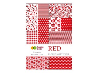 Dizaina papīrs ar motīvu RED, A4, 80g/m², 15 loksnes, 30 dizaini
