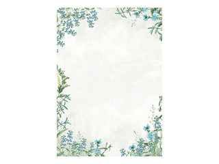 Dizaina papīrs Fiori Blue, A4, 100g/m², 50 loksnes