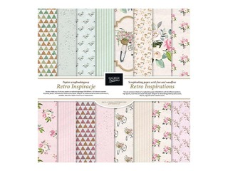 Skrapbukinga papīrs Retro Inspirations, 8 loksnes