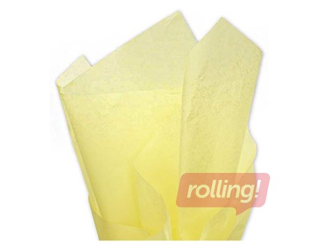 Zīdpapīrs dekoratīvais Jaune pale 125, 18 g/m2, 50 x 75 cm, 24 loksnes