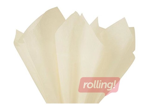 Zīdpapīrs dekoratīvais Creme 1211, 18 g/m2, 50 x 75 cm, 24 loksnes