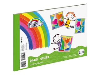 Zīdpapīrs Fiorello, A4 12 krāsas pa 5 loksnēm, 22 g/m2, dažādas krāsas