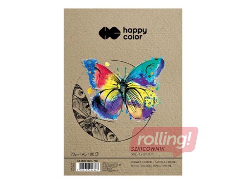 Skiču bloks ar spirāli Happy Color, A5, 70g/m², 80 loksnes