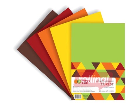 Putu loksnes Happy Color, Forest, A4,  5 loksnes, 5 krāsas