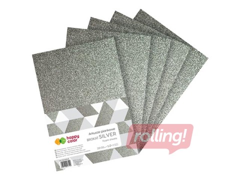 Putu loksnes Happy Color, Silver, ar spīdumiem, A4, 5 loksnes