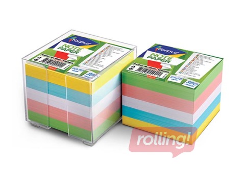 Piezīmju papīrs Forpus ar kastīti, 9x9 cm, 800 lap., krāsains