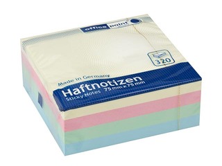 Līmlapiņu kubs Office Point, pasteļkrāsas, 75x75mm, 320 lapiņas