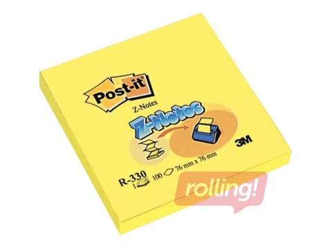 Līmlapiņas Z - veidā, Post-it, 76x76 mm, 100l., dzeltenas