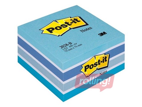Līmlapiņu kubs Post-it, pasteļzils, 76x76mm, 450 lapiņas 