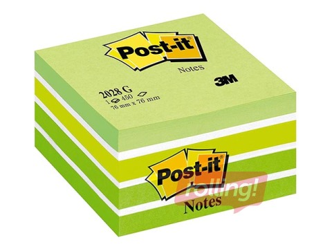 Līmlapiņu kubs Post-it, pasteļzaļš, 76x76mm, 450 lapiņas