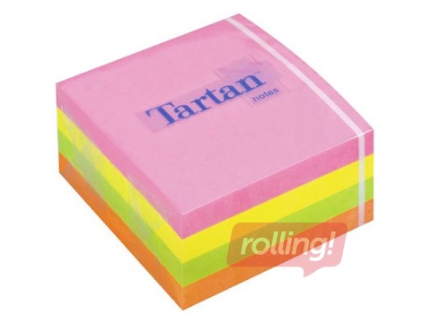 Līmlapiņu kubs Tartan, neona krāsas, 76x76mm, 400 lapiņas