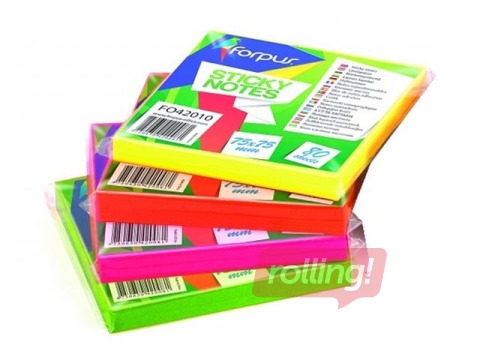 Līmlapiņas Forpus, spilgti zaļas, 75x75mm, 80 lapiņas