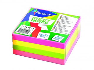 Līmlapiņas Forpus, neona krāsas, 75x75mm, 320 lapiņas