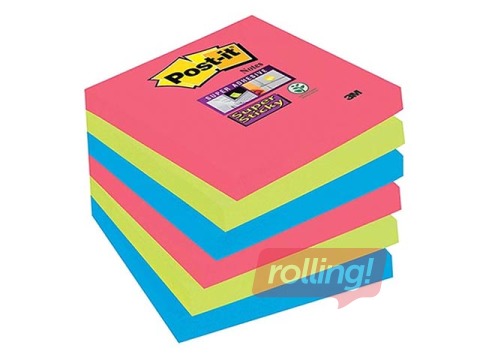 Līmlapiņas Post-It Super Sticky Bora Bora  76x76mm, 6x90l. + AKCIJA! Pērc līmlapiņas un saņem dāvanu!