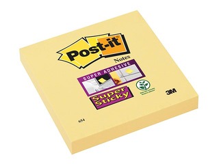 Līmlapiņas Post-it Super Sticky Canary, kanārijdzeltenas, 76x76mm, 90 lapiņas