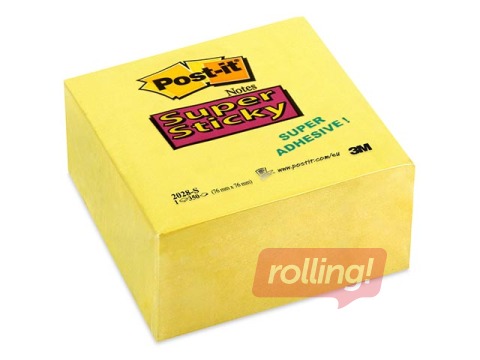 Līmlapiņu kubs Post-it, Super Sticky, dzeltens, 76x76mm, 350 lapiņas