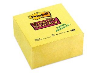 Līmlapiņu kubs Post-it, Super Sticky, dzeltens, 76x76mm, 350 lapiņas