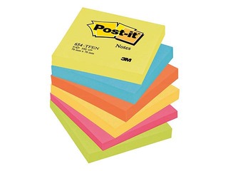 Līmlapiņas Post-it Energetic, 76x76 mm, 6x100l. + AKCIJA! Pērc līmlapiņas un saņem dāvanu!