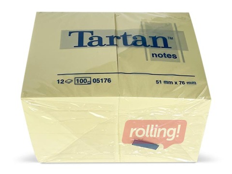 Līmlapiņas Tartan, dzeltenas, 51x76mm, 12x100 lapiņas