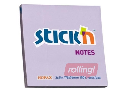Līmlapiņas StickN, violetas, 76x76mm, 100 lapiņas
