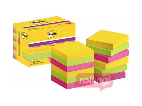 Līmlapiņas Post-it Super Sticky Carnival Cabinet 47.6x47.6mm, 12x90 lapiņas + AKCIJA! Pērc līmlapiņas un saņem dāvanu!