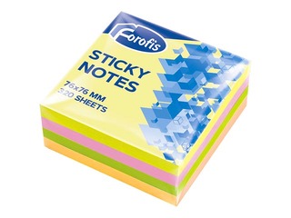 Līmlapiņas Forofis, 76x76mm, 320l., dažādas neonkrāsas