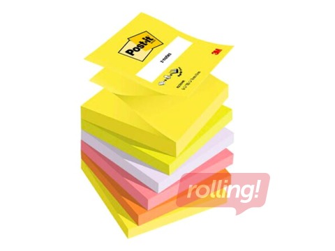 Līmlapiņas Z - veidā, Post-it Super Sticky Neon, 76x76mm, 6x100 lapiņas  + AKCIJA! Pērc līmlapiņas un saņem dāvanu!