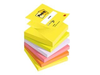 Līmlapiņas Z - veidā, Post-it Super Sticky Neon, 76x76mm, 6x100 lapiņas  + AKCIJA! Pērc līmlapiņas un saņem dāvanu!