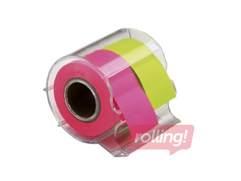 Līmlapiņas ar turētāju Concorde, neona zaļš un rozā, 250mm x 10m