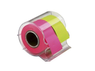 Līmlapiņas ar turētāju Concorde, neona zaļš un rozā, 250mm x 10m