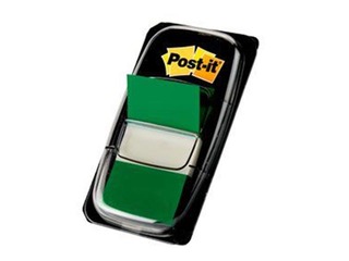 Marķēšanas indeksi plastikāta Post-it, 25.4 x 43.2 mm, zaļi