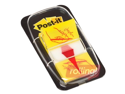 Marķēšanas indeksi plastikāta Post-it, Parakstīt šeit! 25.4x43.2mm, 50 lapiņas